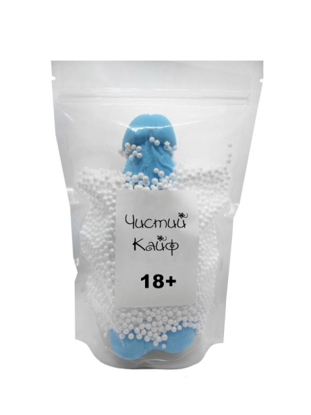 Крафтовое мыло-член с присоской Чистый Кайф Blue size XL, натуральное