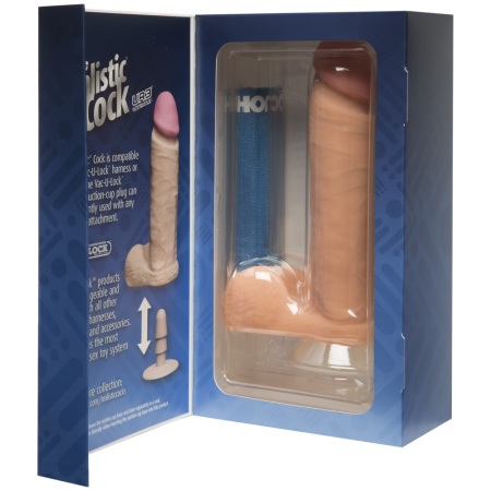 Фаллоимитатор Doc Johnson The Realistic Cock 8 inch White - ULTRASKYN, Vack-U-Lock, диаметр 5,1см || 