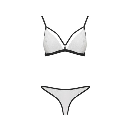 Комплект белья ORIHIME SET white XXL/XXXL - Passion: стрэпы: лиф и трусики || 