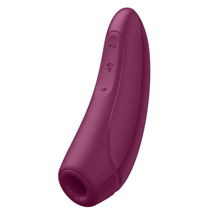 Вакуумный клиторальный стимулятор Satisfyer Curvy 1+ Rose Red с управлением через интернет || 