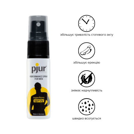 Пролонгирующий спрей pjur Superhero Spray 20 мл, впитывается в кожу, натуральные компоненты || 