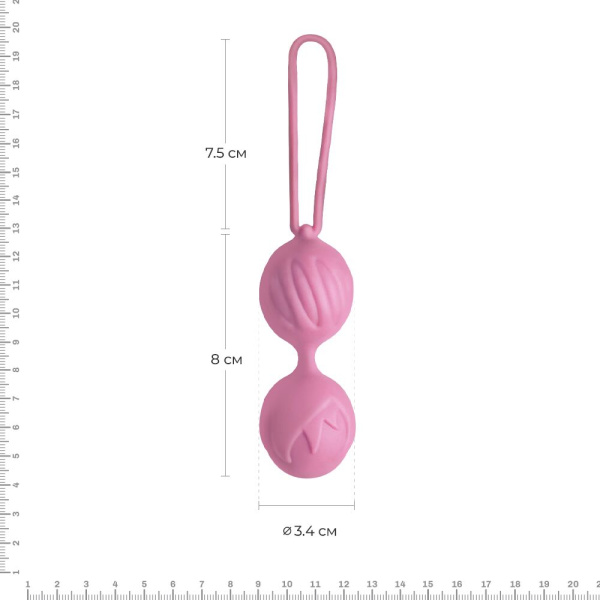 Вагинальные шарики Adrien Lastic Geisha Lastic Balls Mini Pink (S), диаметр 3,4 см, масса 85 г