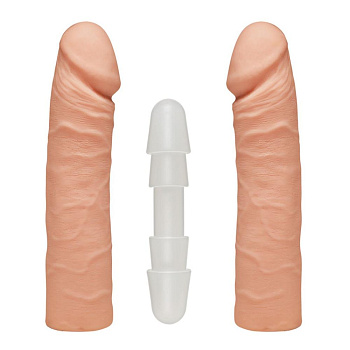 Фаллоимитатор двойной Doc Johnson The D - Double D - 16 Inch - ULTRASKYN, диаметр 4,4см, Vack-U-Lock