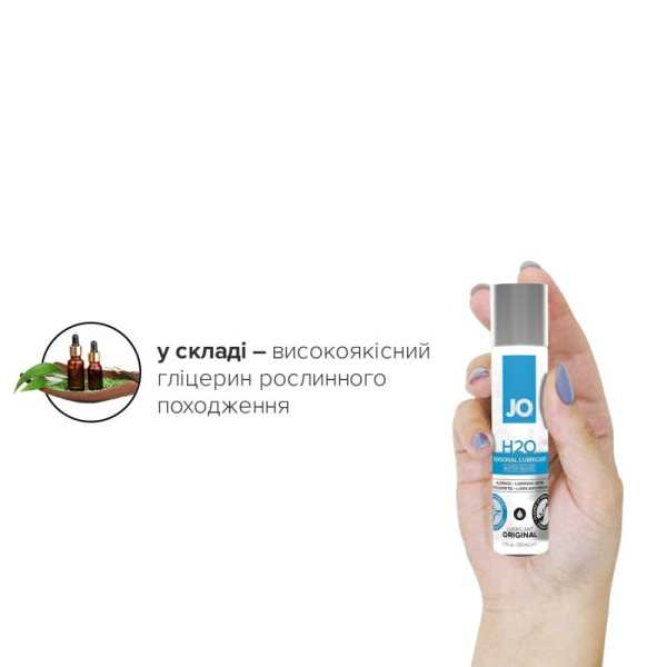 Смазка на водной основе System JO H2O ORIGINAL (30 мл) маслянистая и гладкая, растительный глицерин