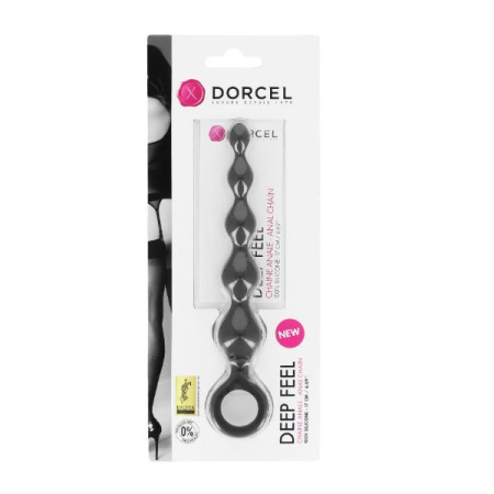 Анальная цепочка Dorcel Deep Feel, силикон, макс. диаметр 2,5см, упругая || 