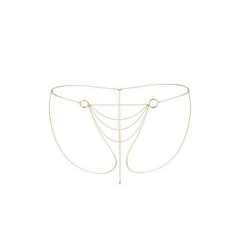 Цепочка-трусики Bijoux Indiscrets Magnifique Bikini Chain – Gold, украшение для тела