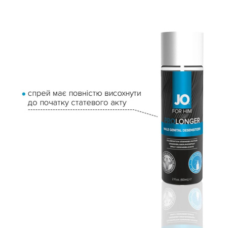 Пролонгирующий спрей System JO Prolonger Spray with Benzocaine (60 мл) не содержит минеральных масел || 