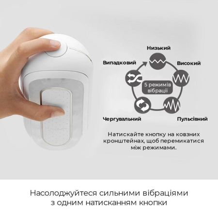 Вибромастурбатор Tenga Flip Zero Electronic Vibration White, изменяемая интенсивность, раскладной || 